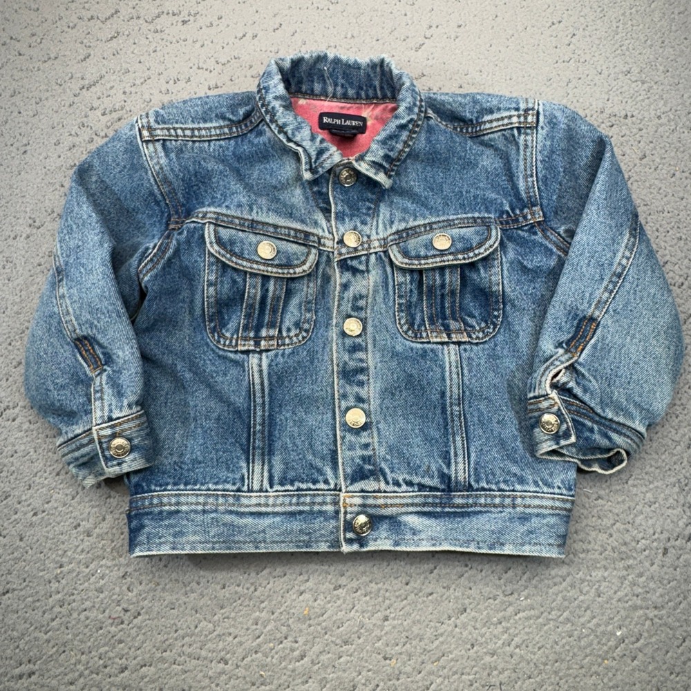 Polo Ralph Lauren Trucker Jacket Boys 4T Lined Fishing Work Clothes Kids Denim
